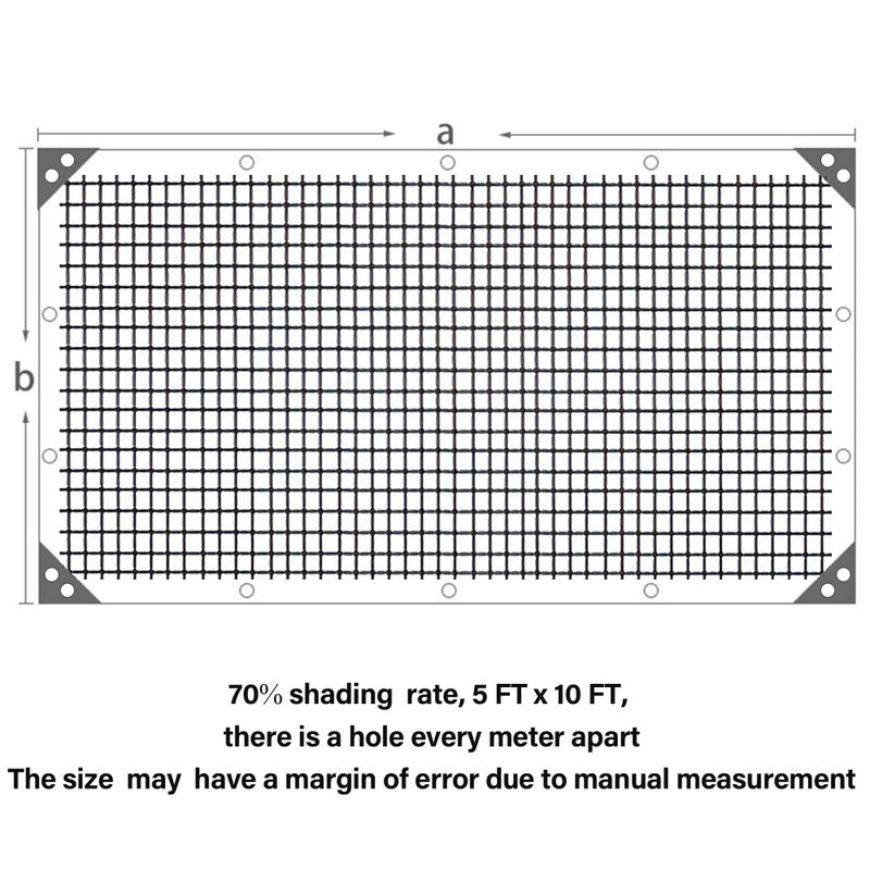 winemana Black Shade Cloth 70%  5x10 FT Mesh Tarp - Garden Shade for Greenhouse  Patio  Vegetables  Plants Cover and Chicken Coops  Sun Shade Net for Outdoor Protection with Reinforced Grommets - Image 3